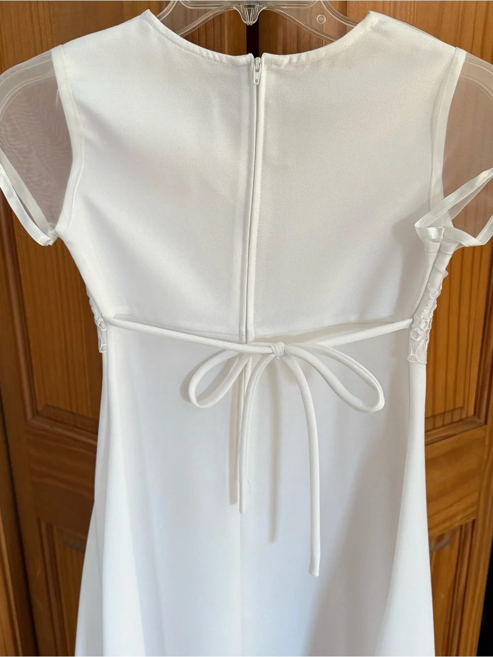 Flower Girl Dress Size 10 Short Sleeve Bonnie Jean White First Communion Outfit